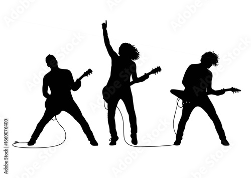 Rock Band Silhouettes Human Inspired Guitarists