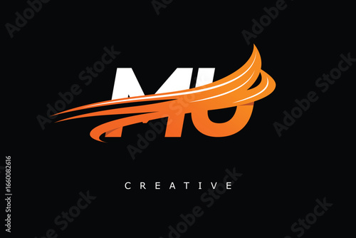 MU Dynamic Gradient Logo Modern Speed Symbol for Creative Branding & Professional Identity Design
