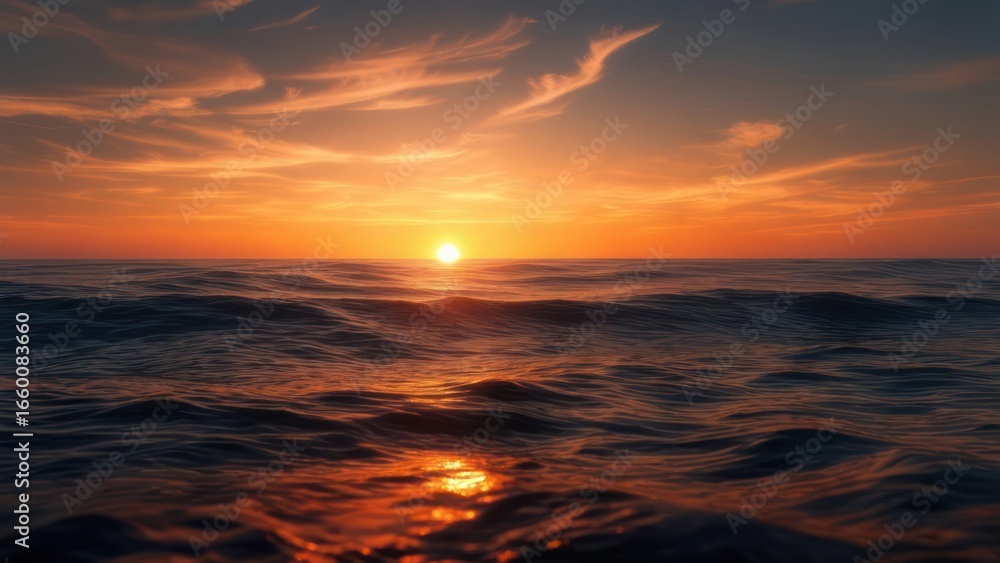 Obraz premium Blurry sunset over ocean