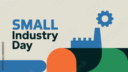 National Small Industry Day Factory Icon Design