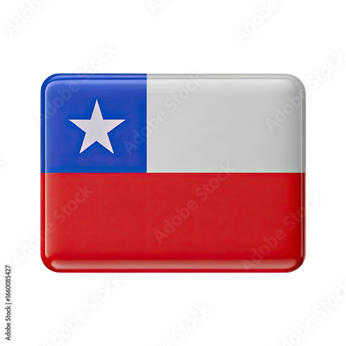 Free Download Chilean flag emblem with a glossy finish isolated on transparent background - GFXLoad