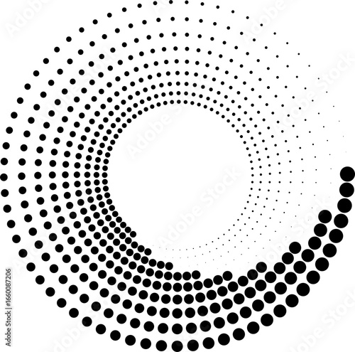 halftone swirl dynamic dot technology circle