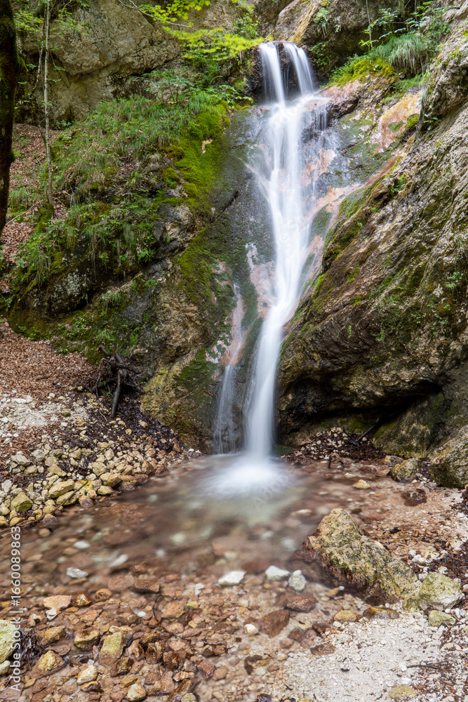 Fototapeta premium Italy Abruzzo Val Fondillo, summer trekking and hiking on nature trails fairy waterfalls cascate delle fate
