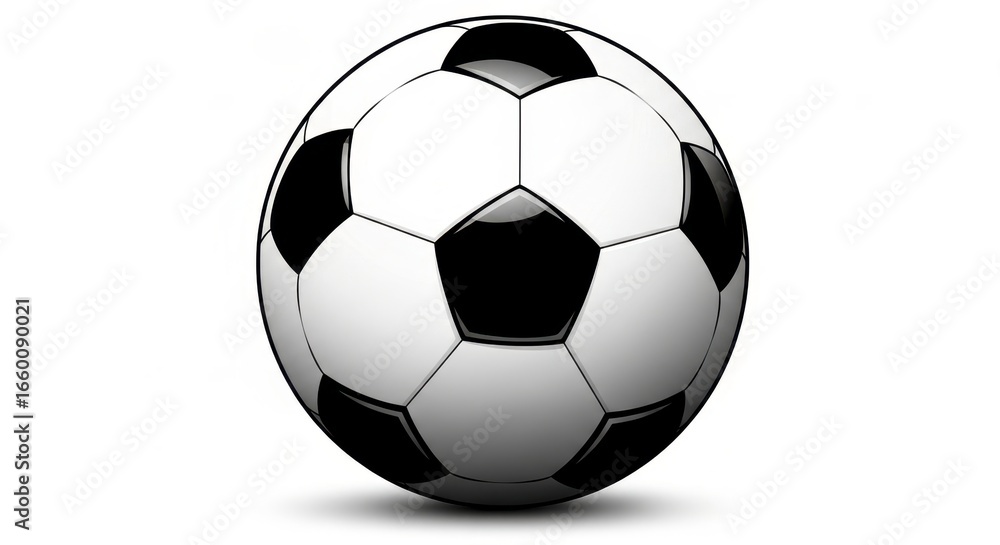 Fototapeta premium Classic Black and White Soccer Ball on White Background