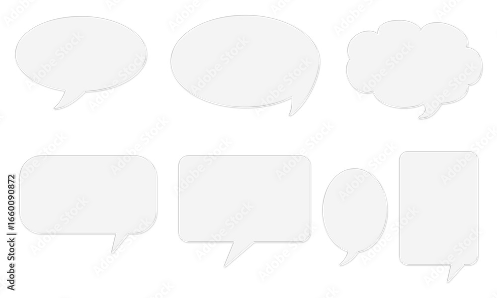 Set of Glass Text Bubbles PNG Transparent, Clear Crystal Chat Balloons, Glossy Speech Boxes Overlay Set of Glass Text Bubbles PNG Transparent, Clear Crystal Chat Balloons, Glossy Speech Boxes Overlay