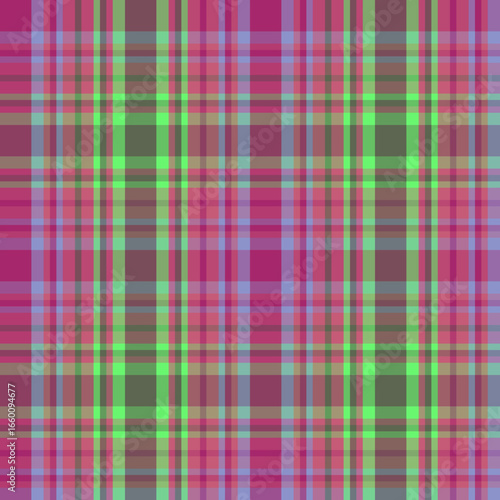 Pink and blue plaid fabric pattern