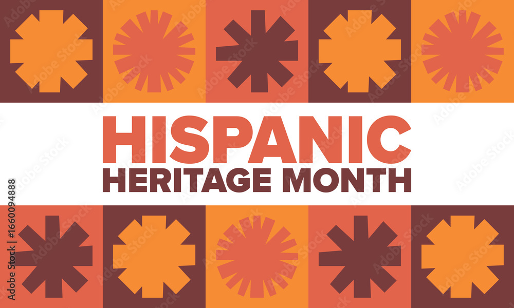 Fototapeta premium National Hispanic Heritage Month in September and October. Hispanic and Latino Americans culture. Celebrate annual in United States. Poster, card, banner and background. Vector illustration