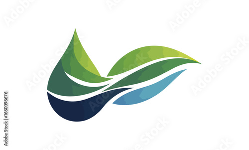 Abstract nature design with green and blue tones