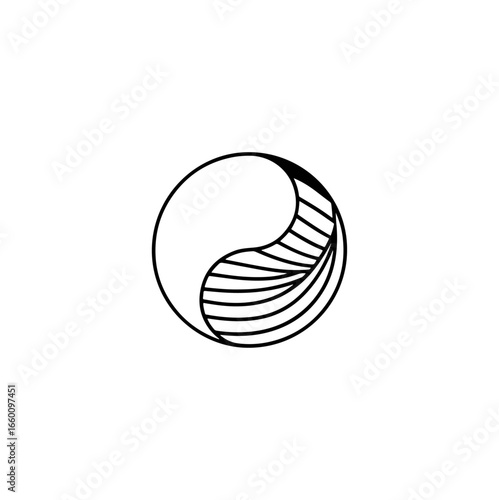 Abstract yin yang style graphic design element