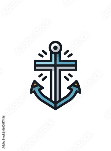 Anchor cross graphic design