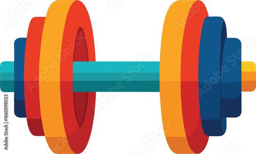Powerful vector design of a gym dumbbell strength and fitness