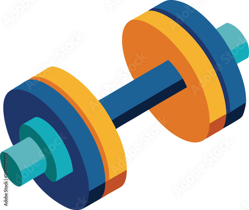 Powerful vector design of a gym dumbbell strength and fitness