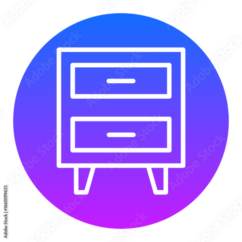 Bedside Table Vector Icons