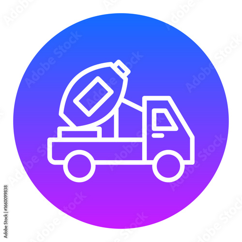 Conscrete Mixer Truck Vector Icons