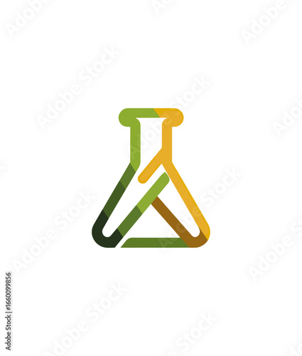 Colorful laboratory flask graphic