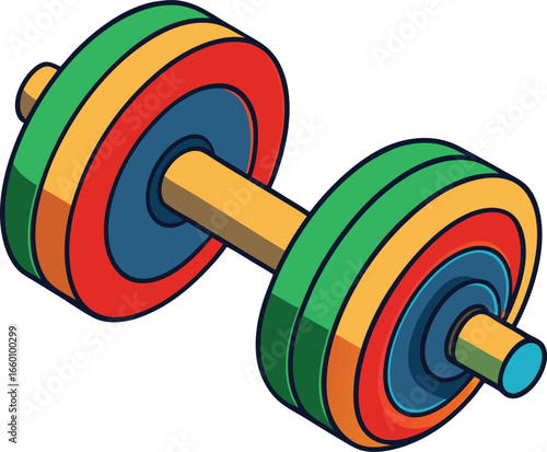 Powerful vector design of a gym dumbbell strength and fitness
