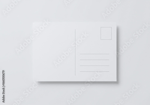Blank White Postcard Back Mockup Modern Stationery