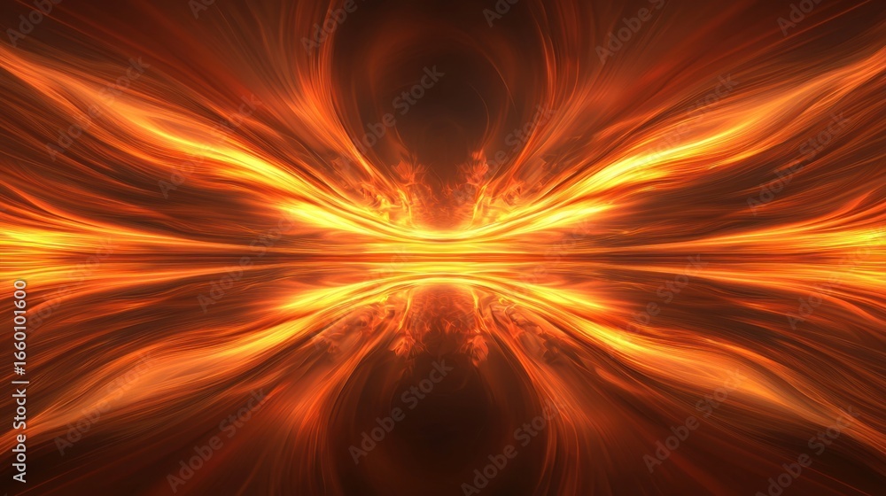 Obraz premium Bright Abstract Burst of Orange and Gold Waves Creating a Dynamic and Energetic Atmosphere