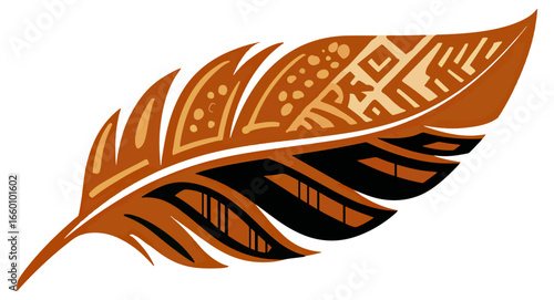 Decorative orange feather illustration