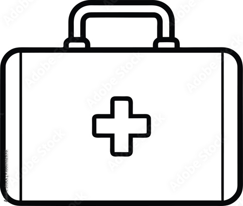 First aid box silhouette vector