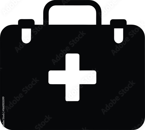 First aid box silhouette vector