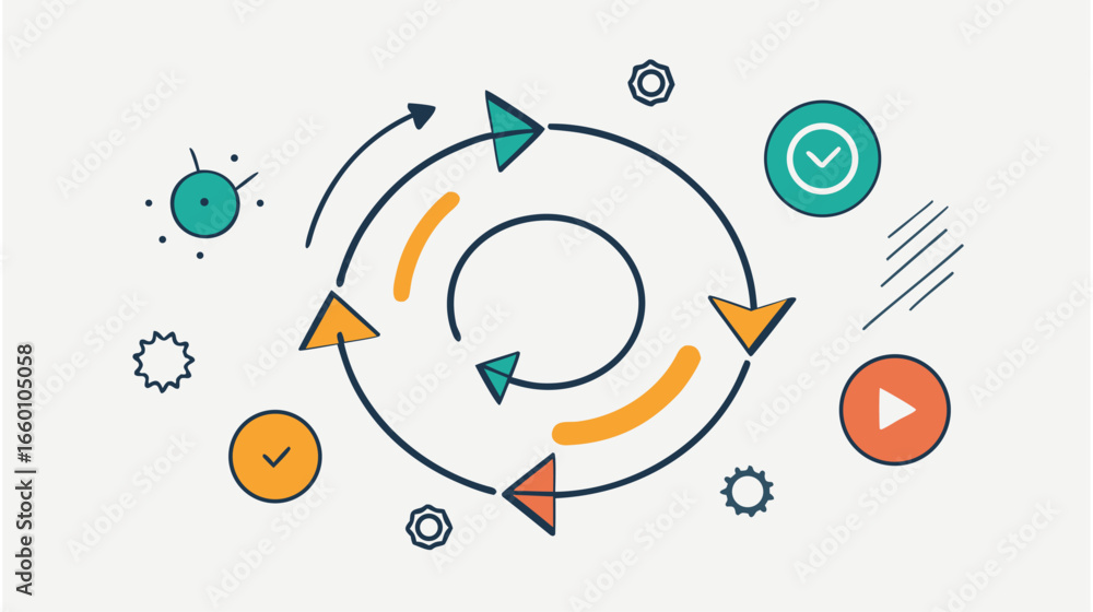 Obraz premium minimal-sketchy-arrows-and-circles--vector-pack-w