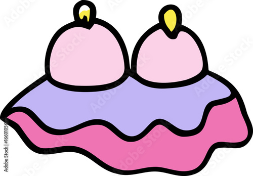 Pink Cream Puffs with Topping