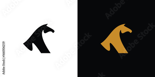 Unique and modern abstract horse logo design
