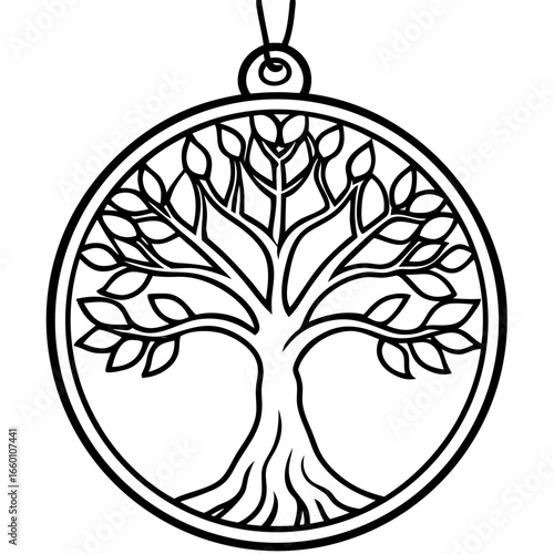 Simple Tree of Life Pendant Illustration