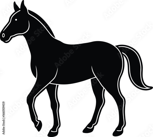 Horse vector silhouette illustration