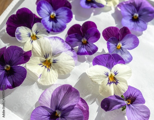 Wallpaper Mural Pressed Pansy Flowers on Vellum Paper
 Torontodigital.ca