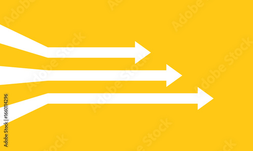 Business presentation with 3 arrows rising on color background template. Vector illustration.