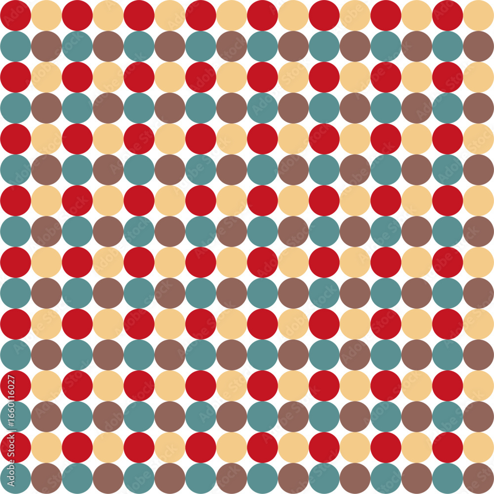 Seamless pattern with polka dot circles vector artistic print for textile paper decor wallpaper background endless creative art