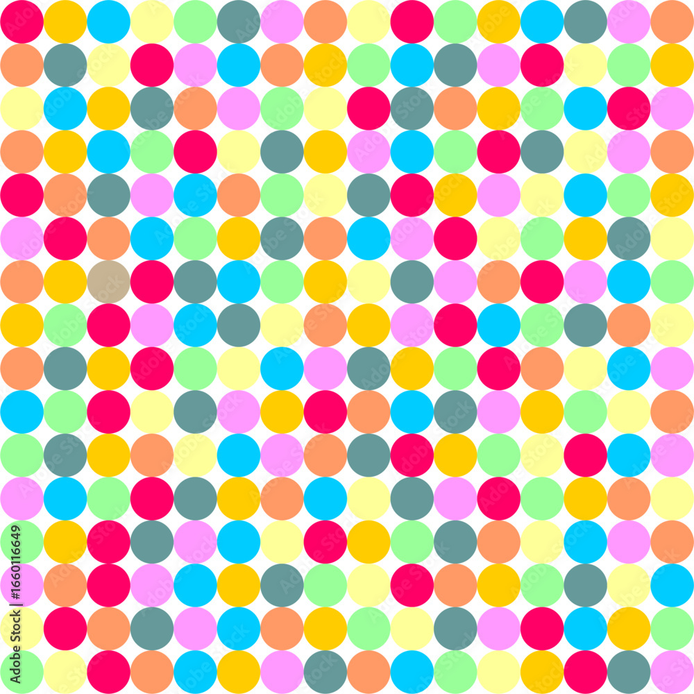 Seamless pattern with polka dot circles vector artistic print for textile paper decor wallpaper background endless creative art