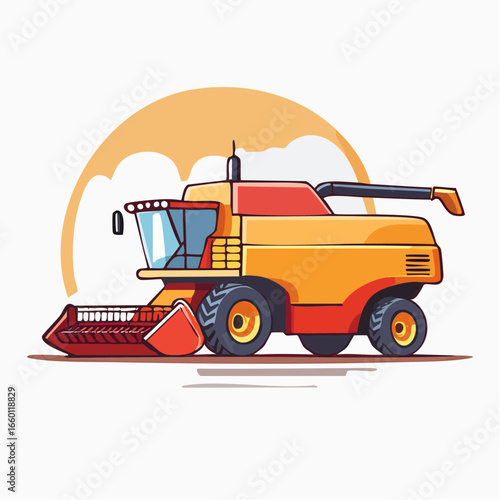 Orange And Red Harvester Illustration