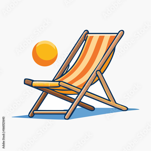 Cartoon Beach Chair Illustration