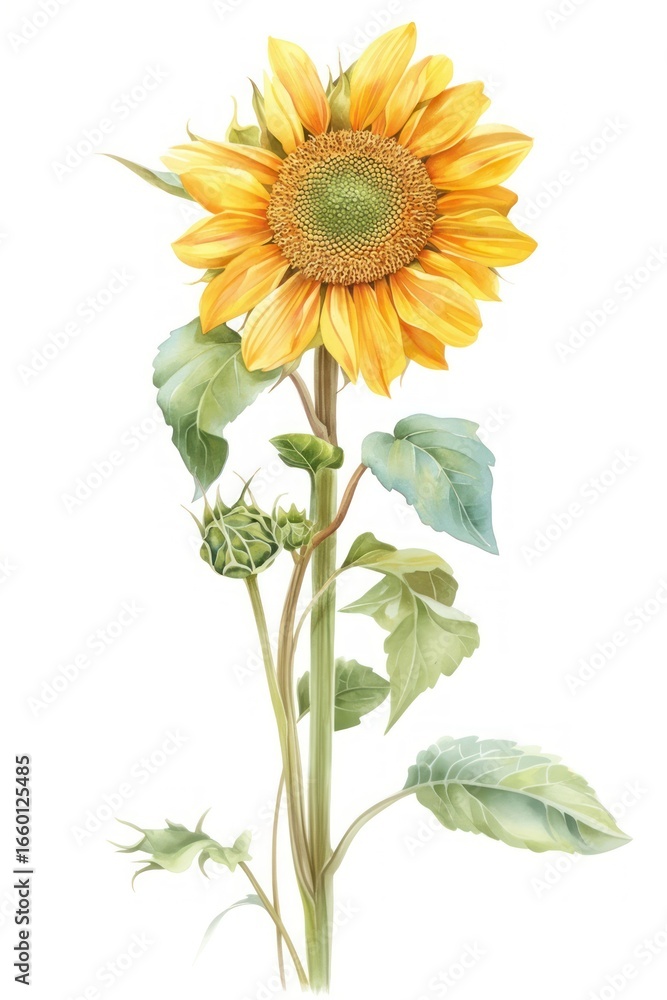 Naklejka premium Sunflower sunflower illustration plant.