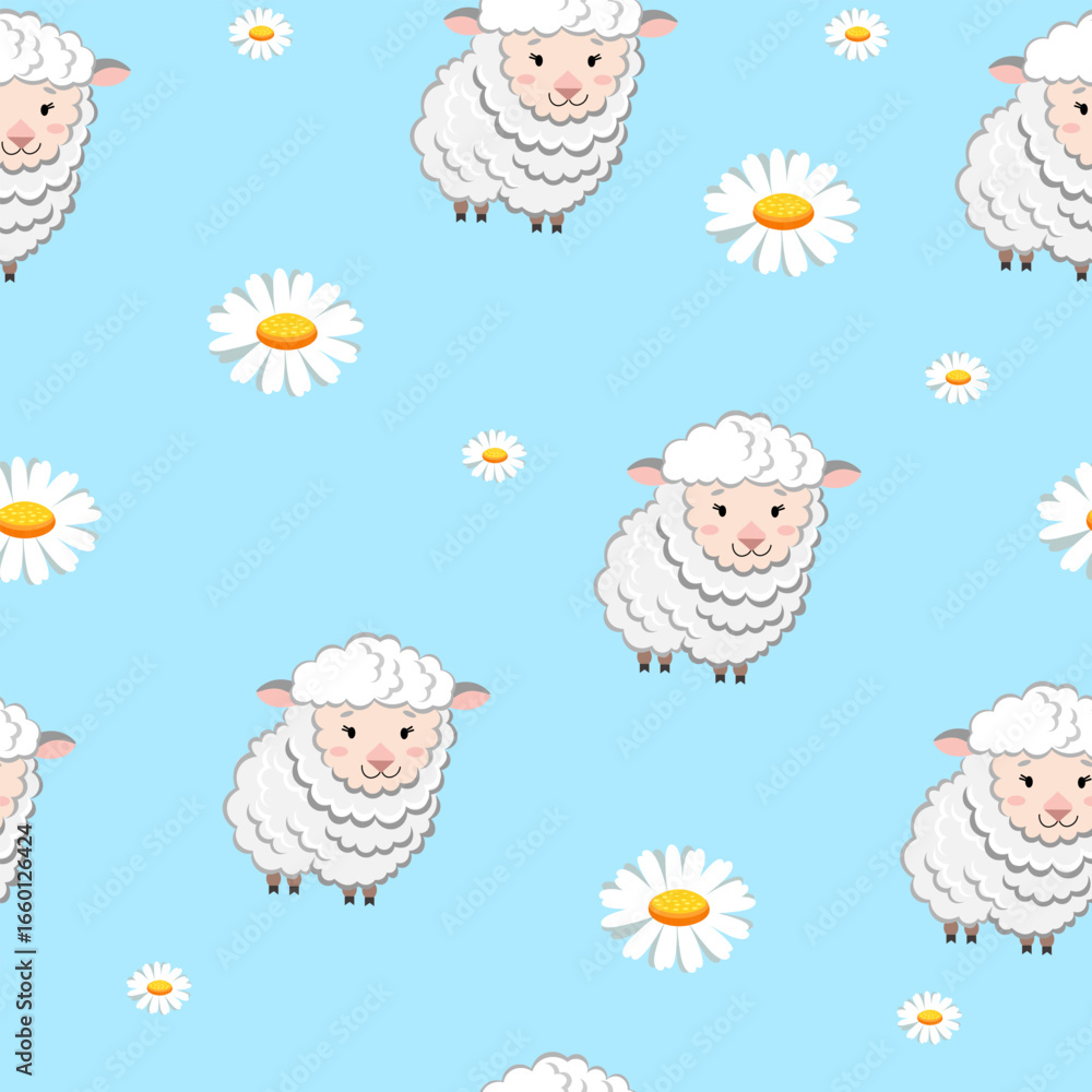 Naklejka premium seamless pattern for kids sheep