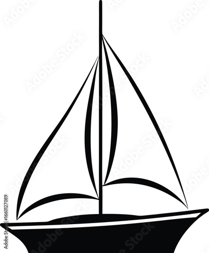 Dingy boat icon vector silhouette art illustration 