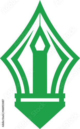 Vector art of fountain pen icon, perfect for writers blog, publishing company logo, or creative writing website, symbolizing elegance and creativity