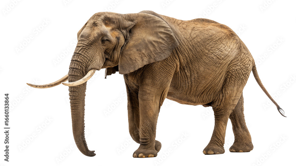 Fototapeta premium Extinct animal African forest elephant isolated on transparent background