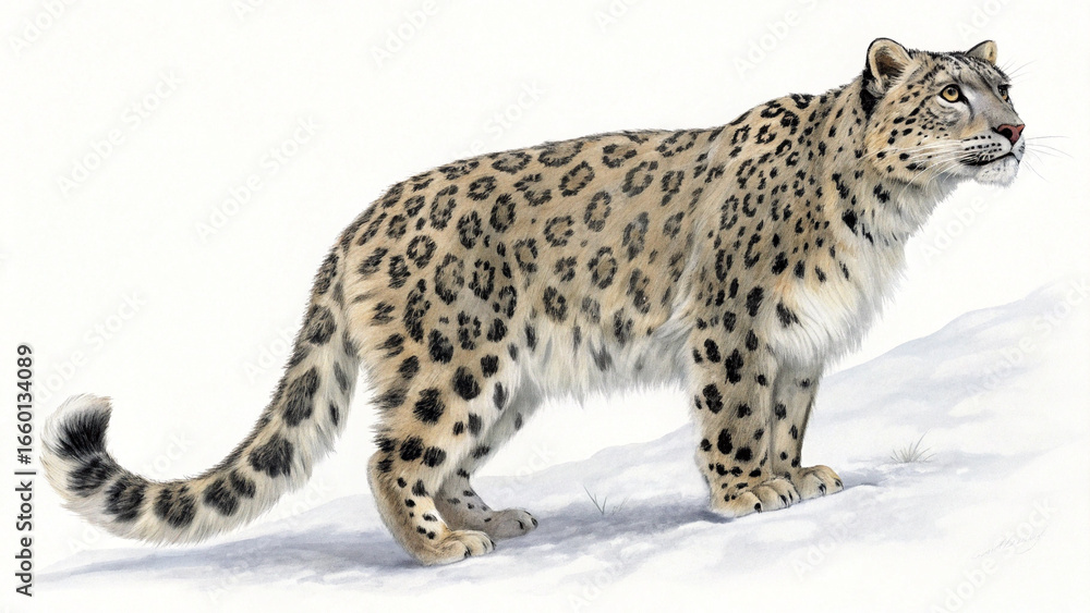 Fototapeta premium Extinct animal amur leopard on white background