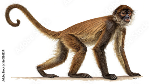 Extinct animal brown spider monkey