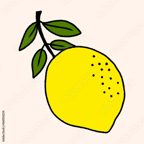 Hand drawn Lemon vector illustration. Fresh lemon icon for for cards, flyers, banners, social media wallpapers, Colorful lemon sketch of citrus fruit, Doodle element