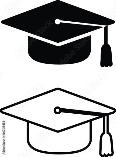 Graduation Cap Icon, Mortarboard Hat, Academic Cap