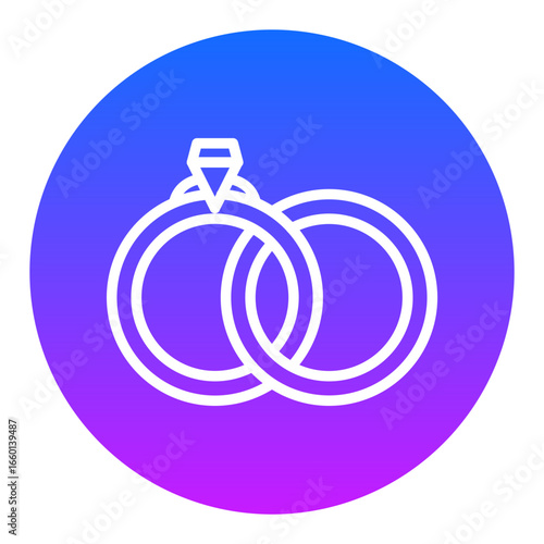 Wedding Rings Vector Icons