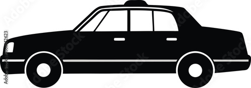 Taxi car icon in flat style vector illustration 