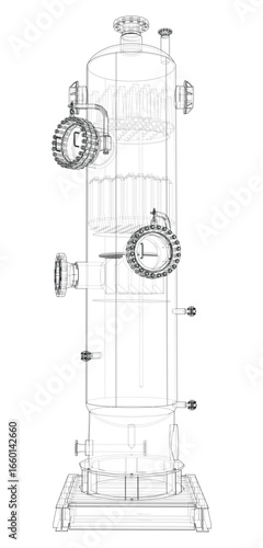 Industrial tank. Vector rendering of 3d