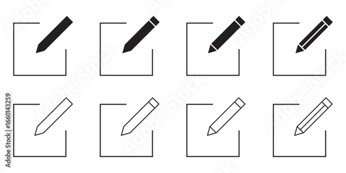 Edit icon vector. Edit document sign and symbol. Edit text icon with pencil. Edit icon vector isolated eps 10