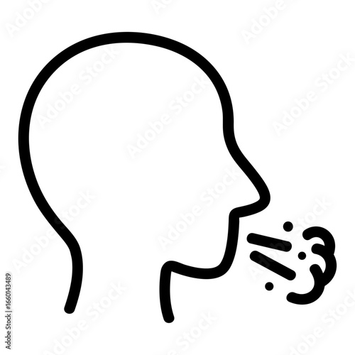 咳が出るアイコンイラスト